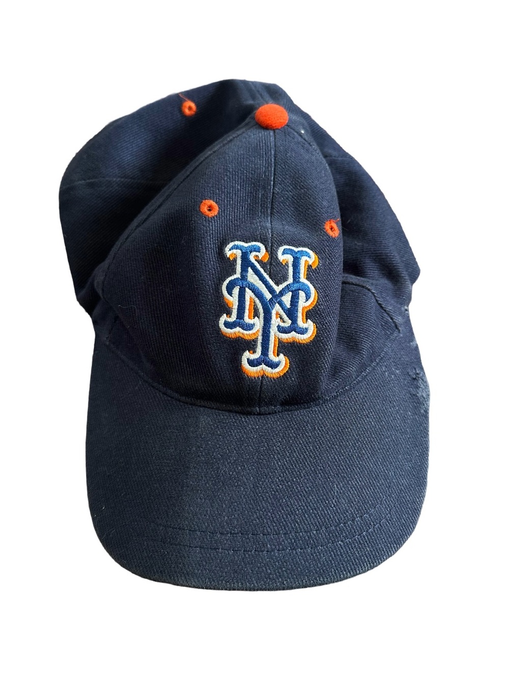 Navy and Orange Kids Baseball Hat with Embroidered Team Crest
